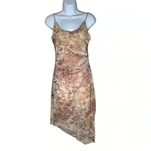 Vintage Asymmetrical Fairycore Mesh Dress Small Ethereal Sparkly Shimmery Pink - Picture 8 of 8